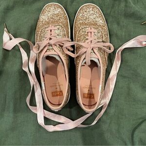 Kate‎ Spade Pink and Gold Glitter Sneakers